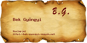 Bek Gyöngyi névjegykártya