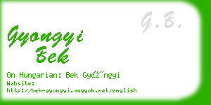 gyongyi bek business card